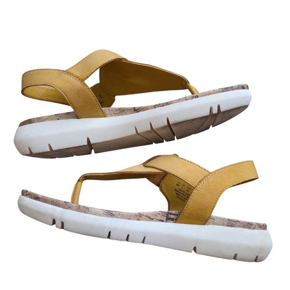 Naturalizer Lincoln Leather Sandals Sunset Yellow Women Sz 8M - Picture 2 of 8